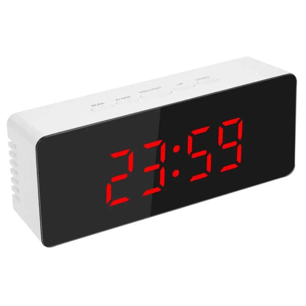 Ganxin Mirror Electronic Digital Alarm Clock: Wall Mounted with Thermometer, LED Night Light, and Travel Function