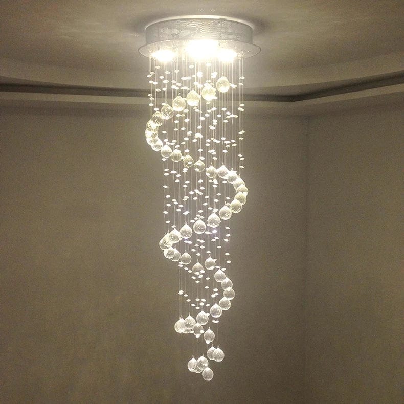 Contemporary Opulence: Luxury Modern K9 Crystal Ceiling Lights - Small Fixtures with Spiral Crystal Design