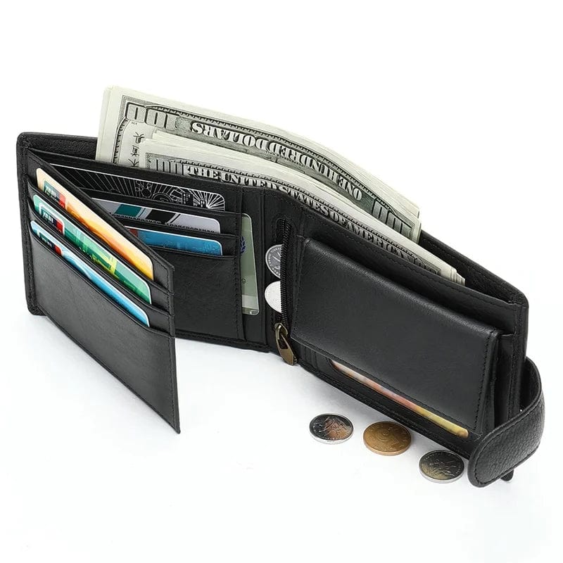 Refined Simplicity: Slim Wallet for Men with Genuine Leather and Card Holder.