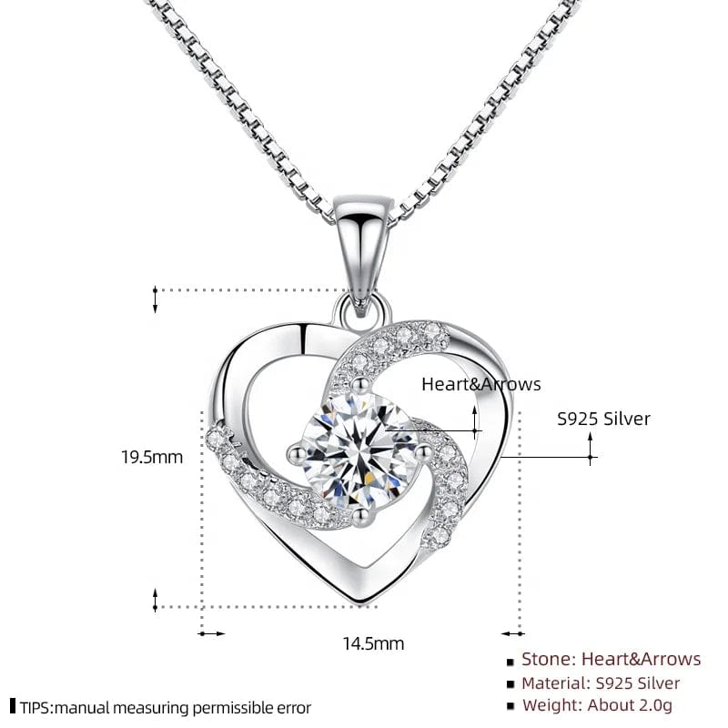 Sterling Silver Heart Pendant Necklace: Crazy Love Mother's Gift