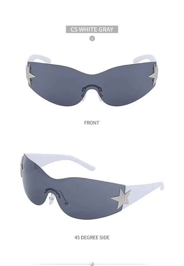 Luxury Rimless Sunglasses: Retro Cutting Lens, Gradient Shades for Men and Women