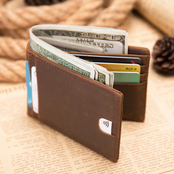 Streamlined Sophistication: Slim Bifold Men's Wallet by Marrant with Money Clip and Card Holder