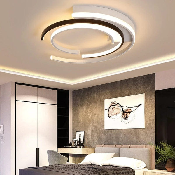 Nordic Elegance Illuminated: Modern Dimmable Round Aluminum LED Lighting for Living Room and Bedroom