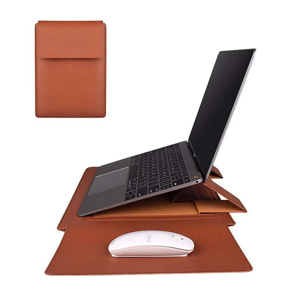 PU Leather Sleeve Case For Laptop Leather Stand Cover Portable Notebook Protector Bag