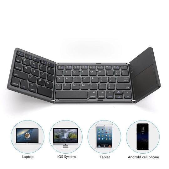 Enhance Productivity on the Go with our Portable Bluetooth Touch Pad Wireless Keyboard