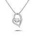 Redoors Jewelry Wholesale - Sterling Silver Heart-Shaped Moissanite & CZ Pendant Necklace