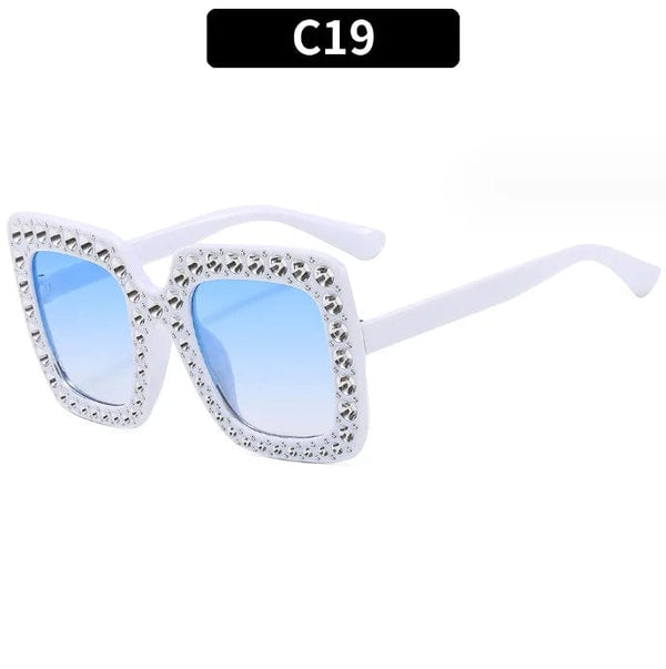 Luxury Oversize Retro Square Sunglasses with Rhinestone Bling: Newest Fashion for Women