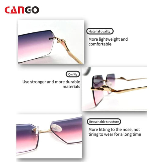 Hot Selling Luxury Rimless Sunglasses: Trendy Shades for Women and Men