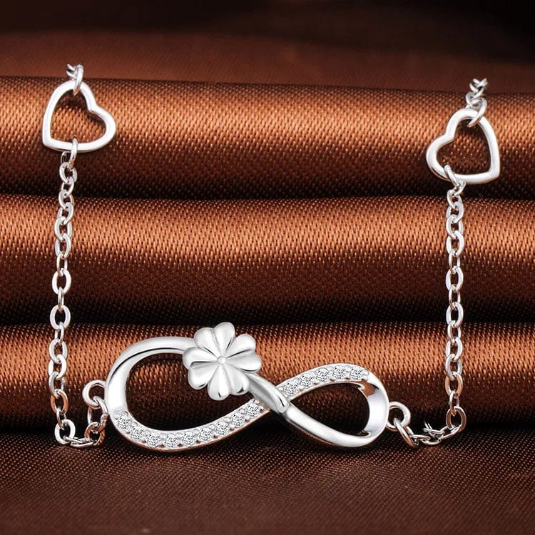 Lucky Charm Silver 925 Four Leaf Clover Bracelet