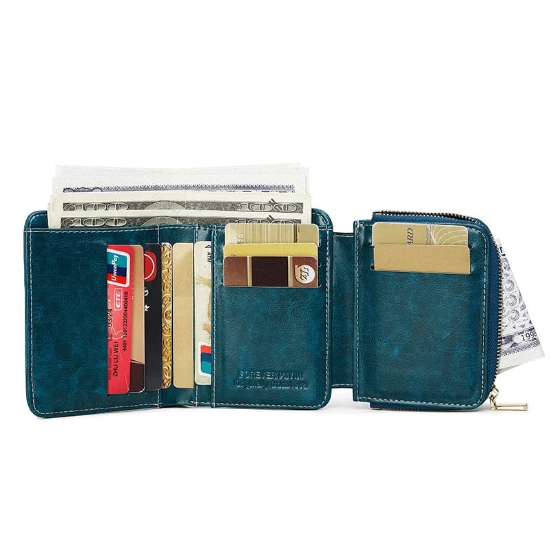 Secure Style Companion: Fashionable Vintage Wallet for Women with RFID Blocking and Coins Organizer