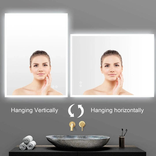 Smart Reflections: Rectangle Anti-fog Vanity Mirror with LED Lights - Sleek and Stylish