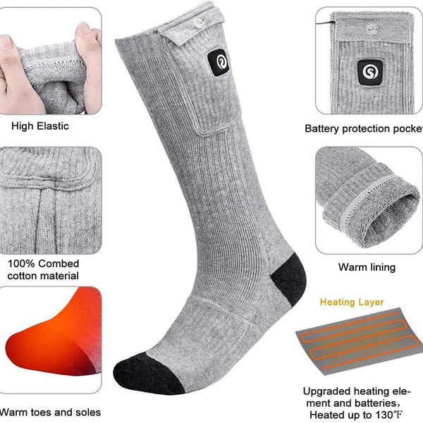 Stay Active, Stay Warm: Heated Thermal Sport Socks with Rechargeable Heating for Men and Women