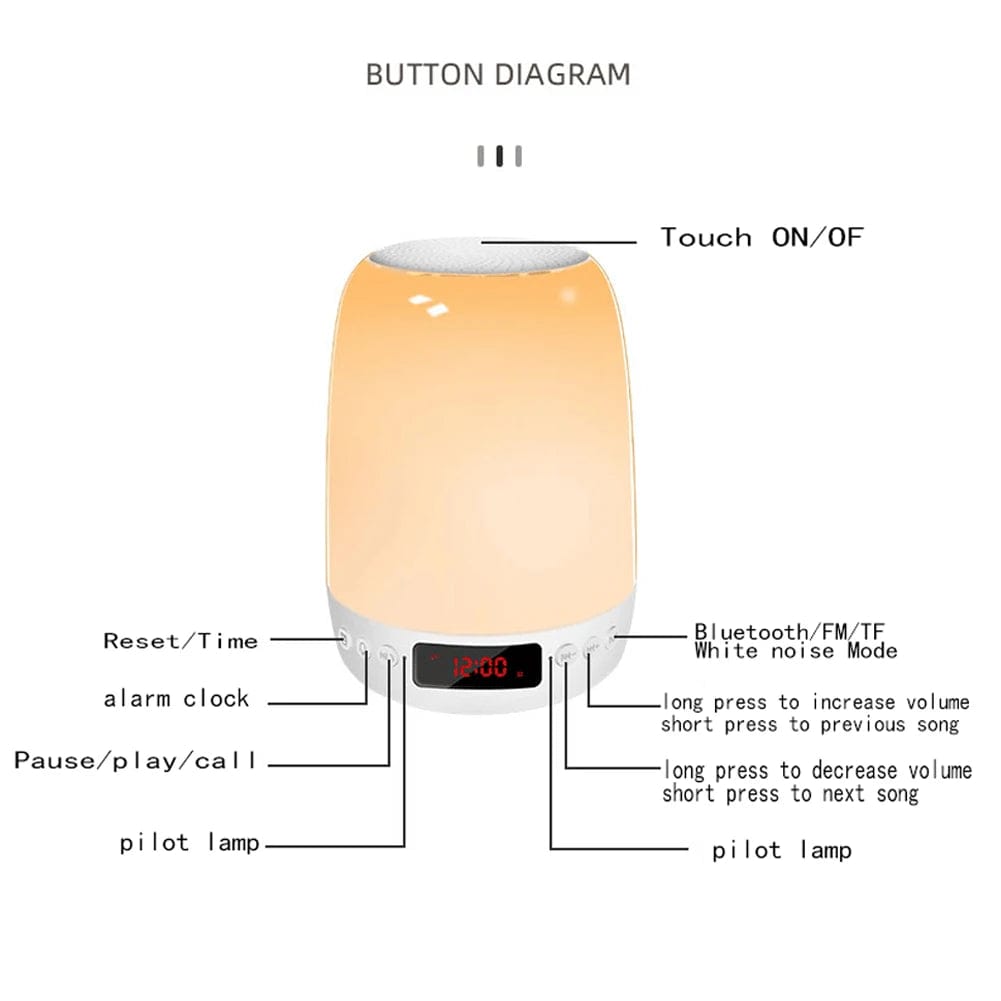 Multi-functional TWS Mini Audio Speaker: Wireless, Alarm Clock, Night Light, Music Player