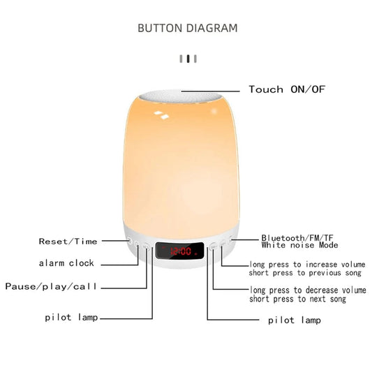 Multi-functional TWS Mini Audio Speaker: Wireless, Alarm Clock, Night Light, Music Player