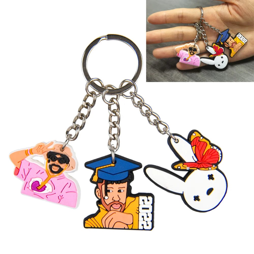 Promote with Style: 3D Soft PVC Rubber Keychains - Featuring Bad Bunny