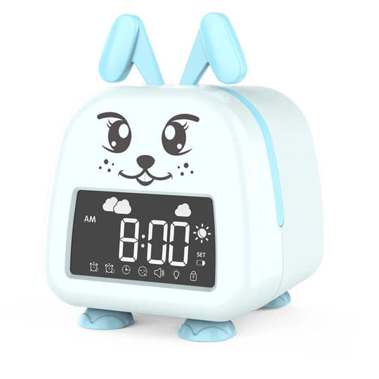 Night Light Adjustable Brightness Rabbit Clock Kids Alarm Clock Children Sleep Trainer Clock