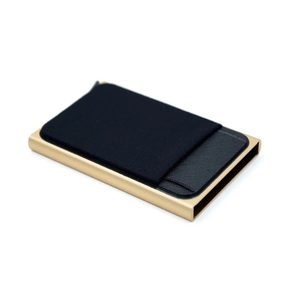 RFID Blocking Auto pop-up Card Holder Smart Wallet PU Leather Money Clip Front Pocket Card Holder