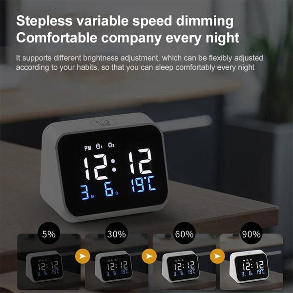 Q5 Multi-Function LED Desk Clock: Adjustable Time, Date, and Temperature Display
