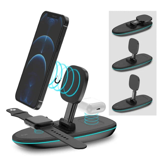 Hot Selling 4 in 1 Wireless Charger with Magnetic Design and LED Lights