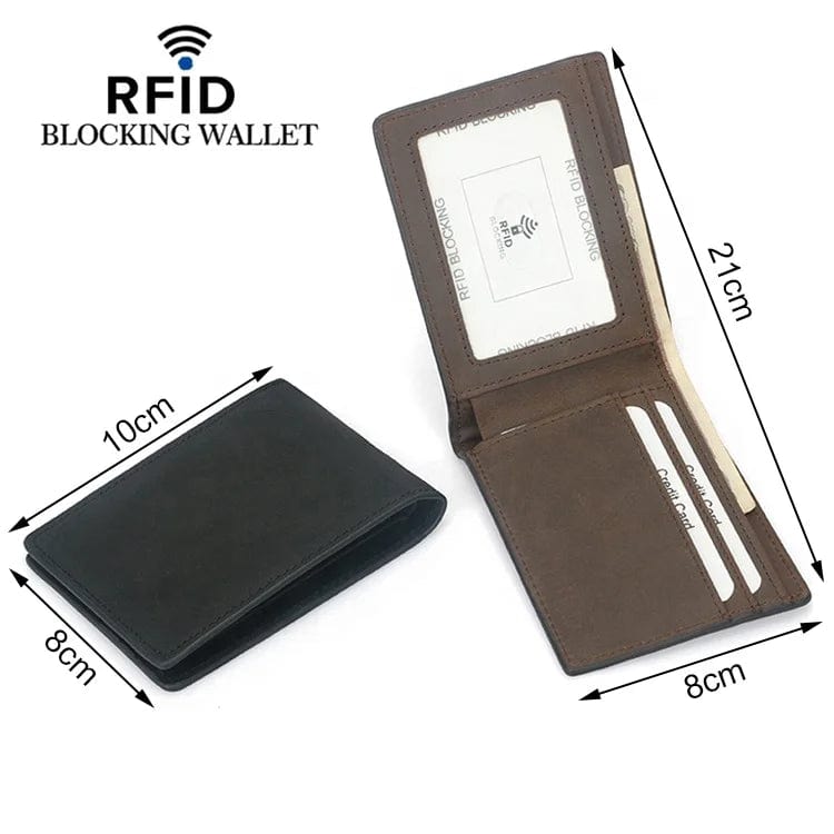 Functional Sophistication: Slim Men's Wallet with RFID Protection in Crazy Horse Leather