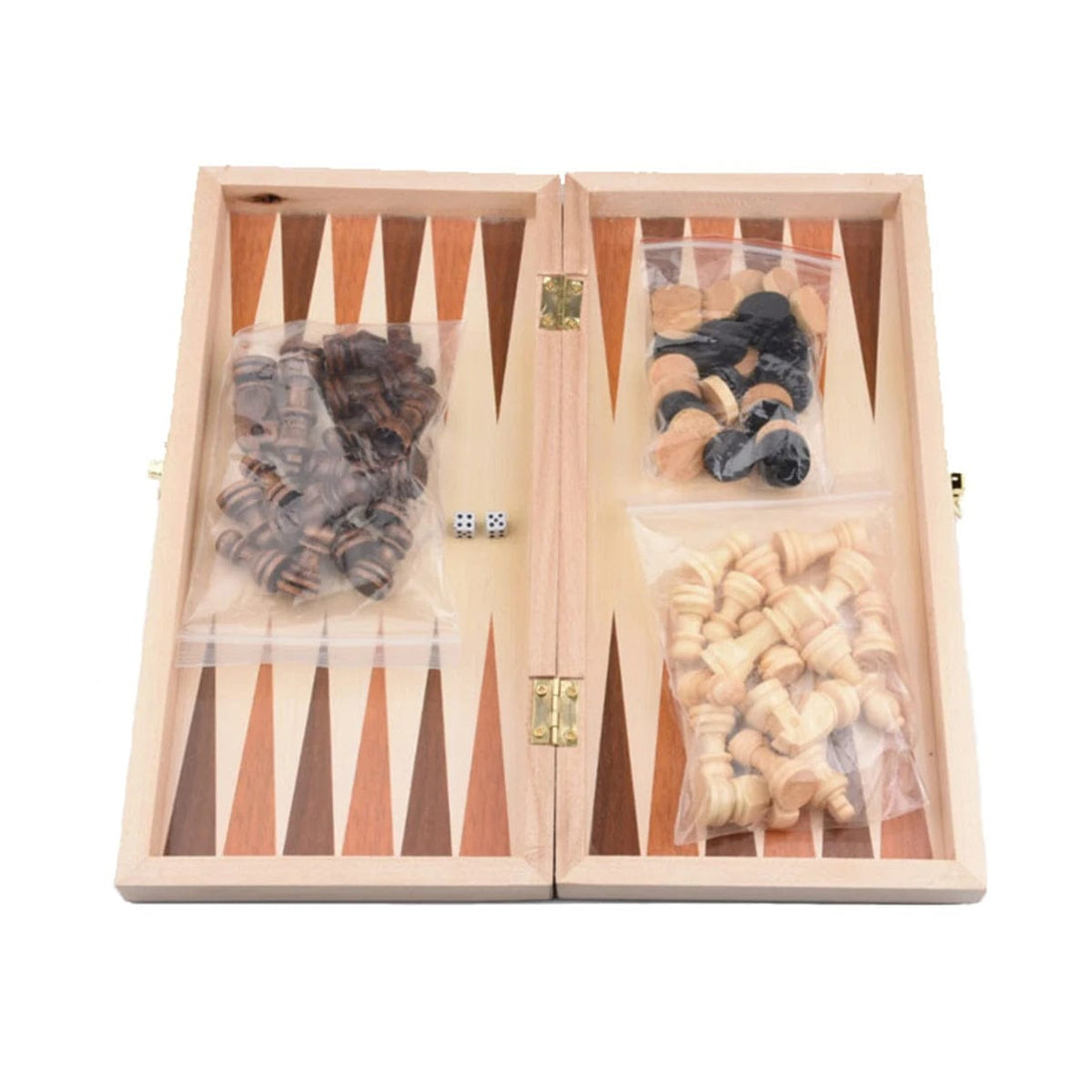 Experience Luxury with Our 3-in-1 Wooden Chess, Backgammon, and Checkers Set