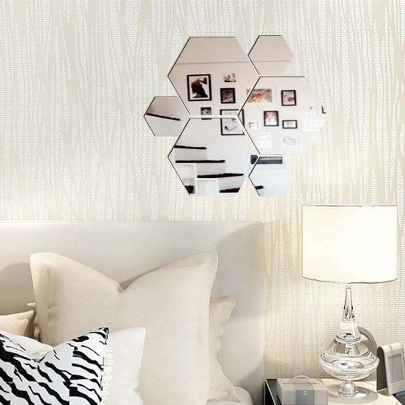 Mirror Magic: Creative Home Hexagon Mirror Wall Stickers for Artful Wall Decoration