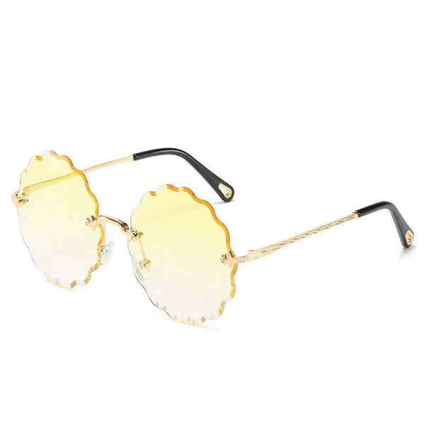 Exquisite Floral Rimless Sunglasses: Fashion Luxury for Women & Men