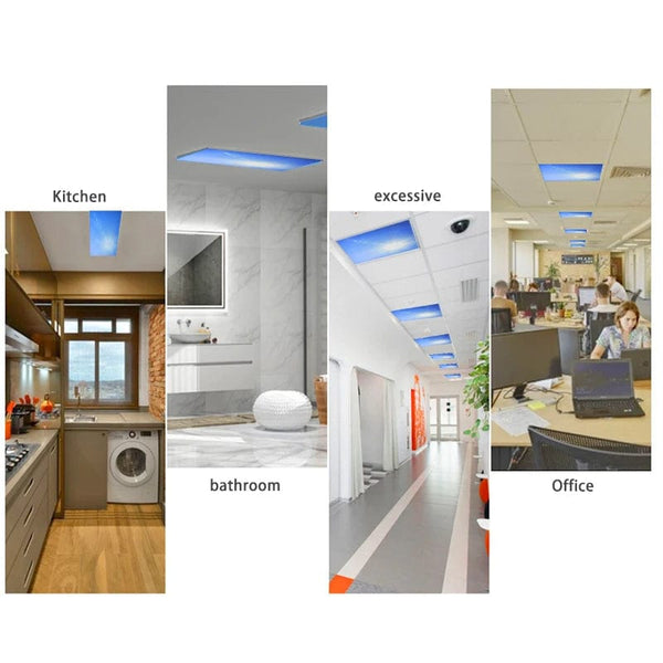 Sky Blue Sophistication: LED Ceiling Panel Lamp - Smart Control for Modern Office Decoration