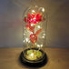 Radiant Romance: Colorful LED Light Strings with Gold-Plated Galaxy Rose - A Valentine's Gift