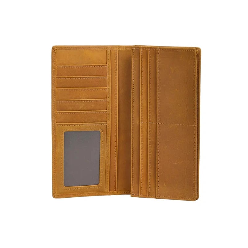 Horse Leather Mastery Long Wallet for Men – Vintage Elegance in Genuine Leather