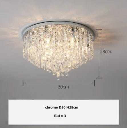 Luxurious Illumination: Round LED Ceiling Lamps - Crystal Luxury Lights for Bedrooms and Dining Rooms