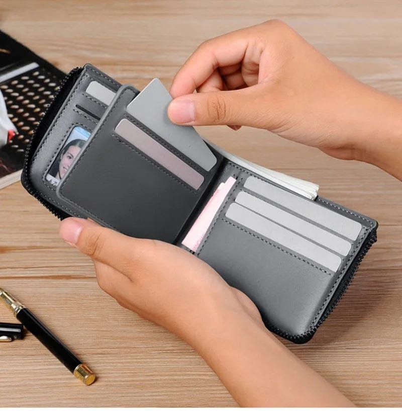 Luxury Redefined: Multifunction Card Holder in PU Leather - Slim RFID Blocking Wallet