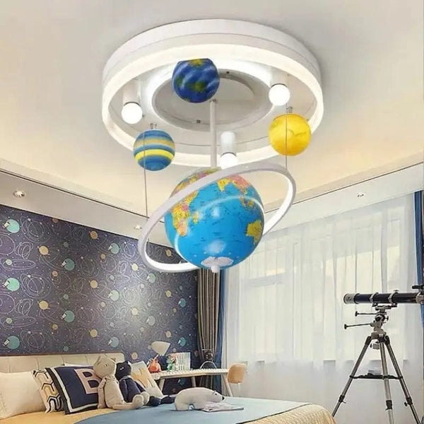 Modern Design Special 3d Printed Saturn Light Led Earth ceiling lamp creative chandelier for bedroom kids room