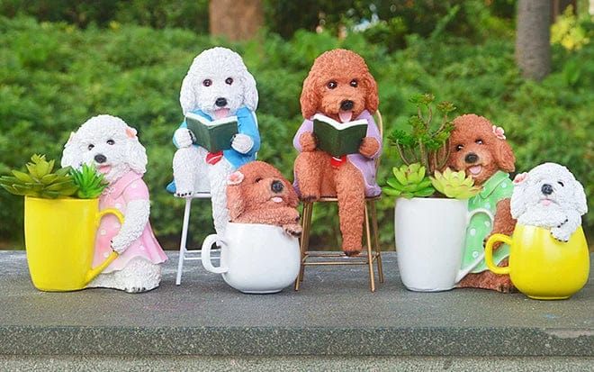 Playful Perfection: Hand-Painted Teddy Dog Resin Crafts, Not Easily Deformed