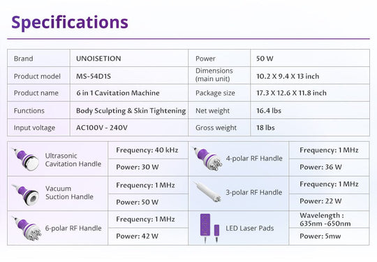 Radio Frequency 40K Cavitation Machine with Vacuum Cavitation