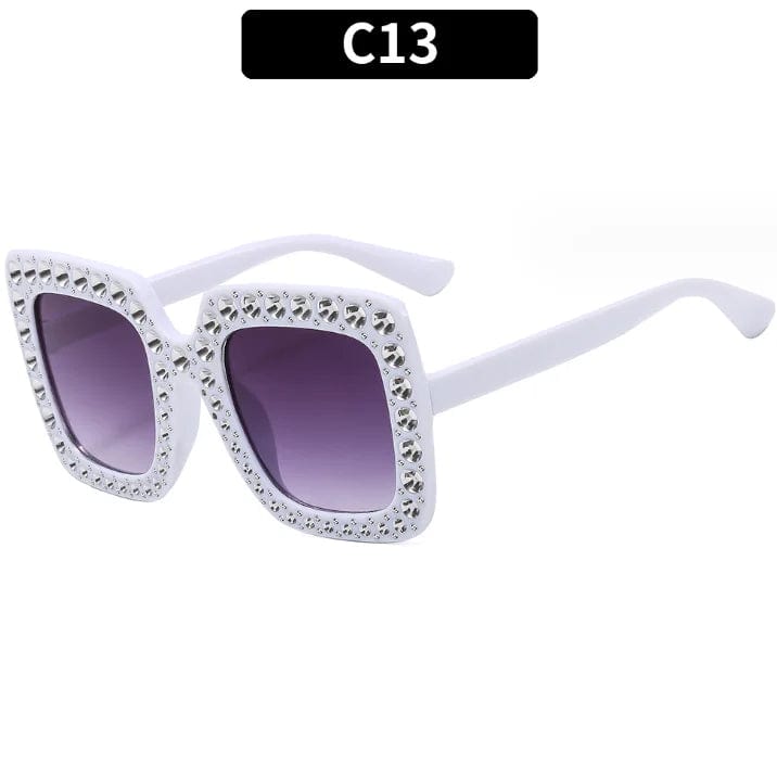 Luxury Oversize Retro Square Sunglasses with Rhinestone Bling: Newest Fashion for Women