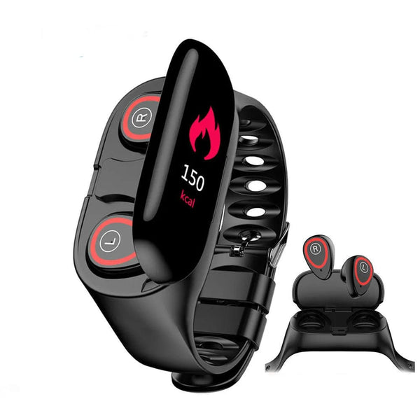 Health Meets Entertainment: Fitness Bracelet with Wireless Headphones - The Ultimate Smart Wristband