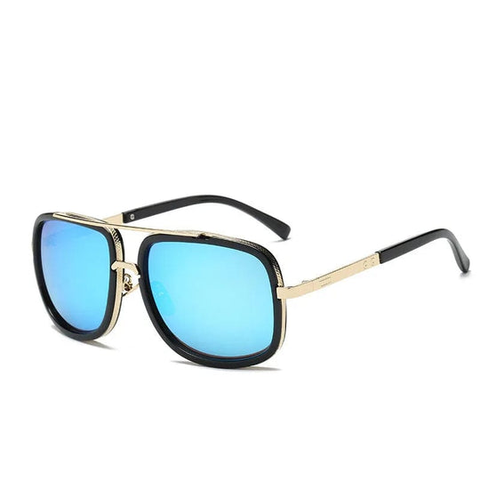 Fashion Designer Vintage Metal Frame Square Sunglasses for Men: Stylish Shades