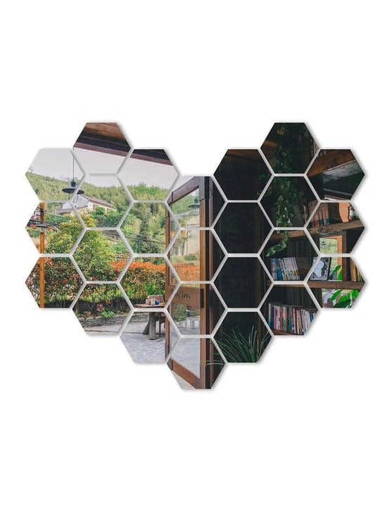 Mirror Magic: Creative Home Hexagon Mirror Wall Stickers for Artful Wall Decoration