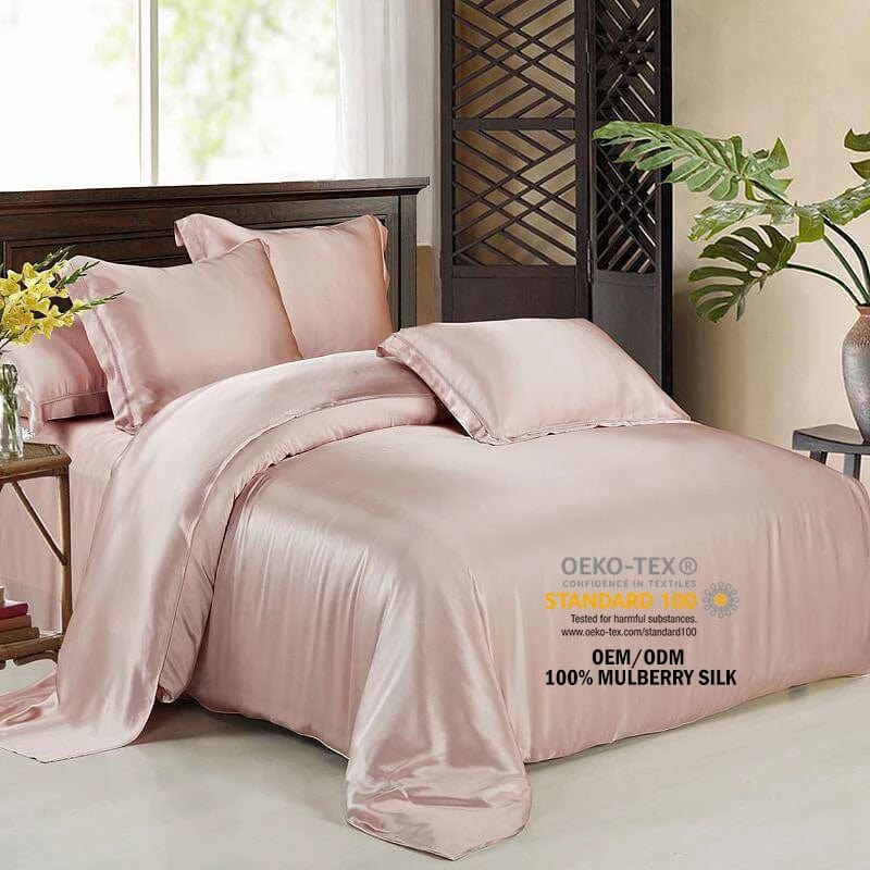 Hot Sale 19mm/22mm/25mm/30mm Silk Comforter Set with Pure Silk Bed Sheet