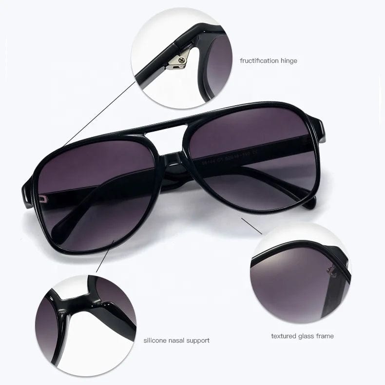 High Quality Fashion Pilot Sunglasses - Big Frame Square Driving Sun Shades Glasses