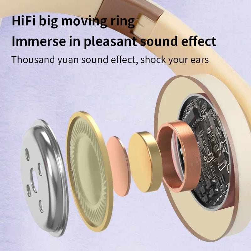 Wireless Cat Ear Headset: High-Fidelity Sound, Luminous Effects, Portable Folding