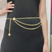 Multi-Layer Gold Color Waist Chain Belt - Fashion Hiphop Alloy Metal Belly Chain Dress Body Belt for Women.