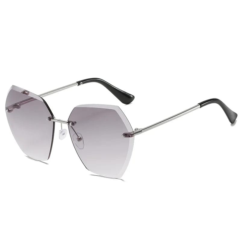 Luxury Designer Polygon Rimless Sunglasses: Fashionable Small Shades for Women