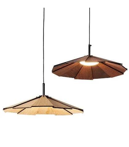 Japanese Style Nordic Wooden Pendant Light Fixture Simple LED Ceiling Hanging Lamp for Restaurant Cafe Bar Dining Table Bedroom