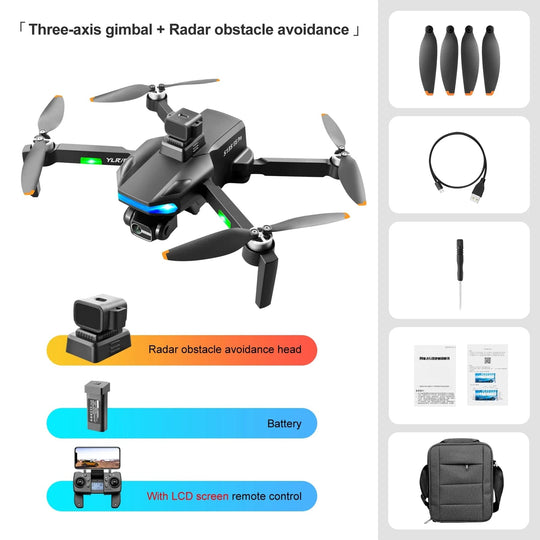 WUPRO Drone Profissional 5G Brushless 8K HD WIFI Radar Obstacle Avoidance Drones With 4K Camera And gps Drones