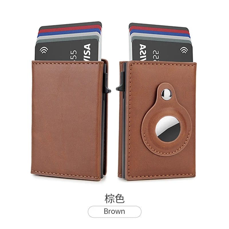 Secure Style: RFID PU Leather Pop-Up Wallet with Airtag Slot – The Modern Man's Essential