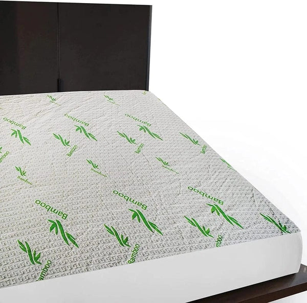 Hypoallergenic Waterproof Fitted Bed Sheet with Quilted Bamboo Jacquard