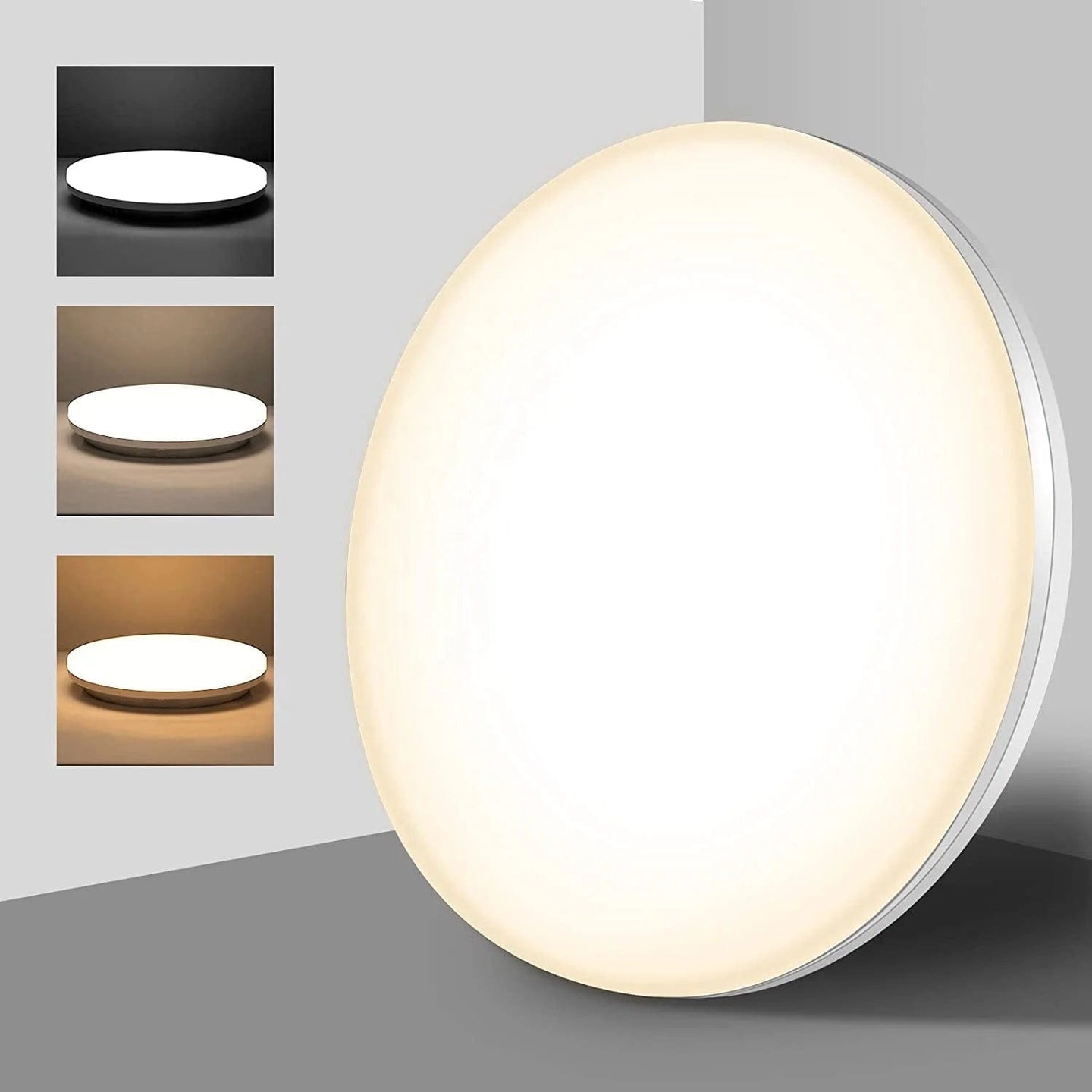 Smart Sophistication: LED Smart Bedroom Ceiling Light - Contemporary Design with Black and White Finish