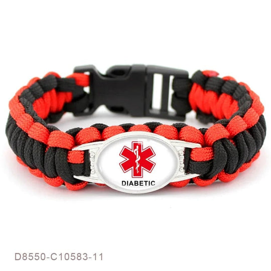 Emergency Ready: Nurse Charm Paracord Bracelet for Diabetic Awareness and Preparedness